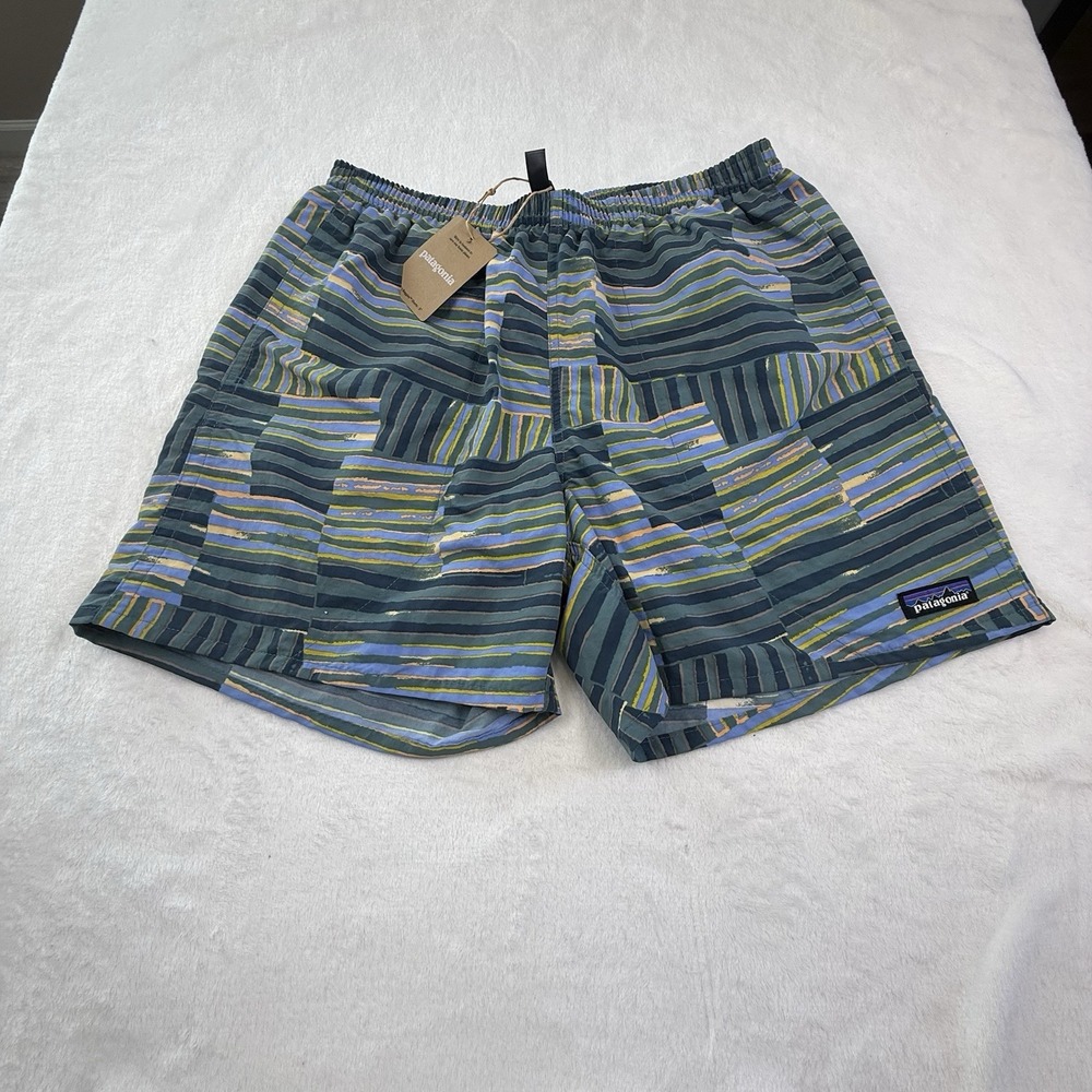 Patagonia Baggies Shorts Men's M Multi Stripe 5" Recycled Nylon NWT